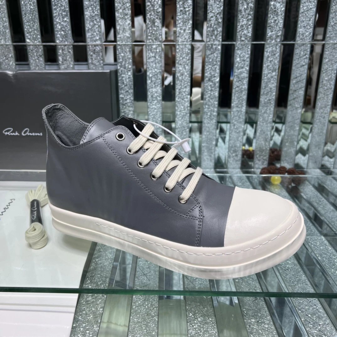 Rick Owens Leather Sneakers Gray - Rick Owens - Cnfans - $58.68