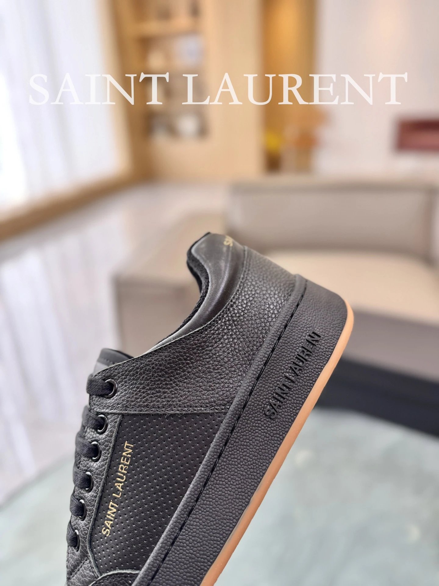 Saint Laurent Black Sneakers - Gallery Image 7 - Detailed View