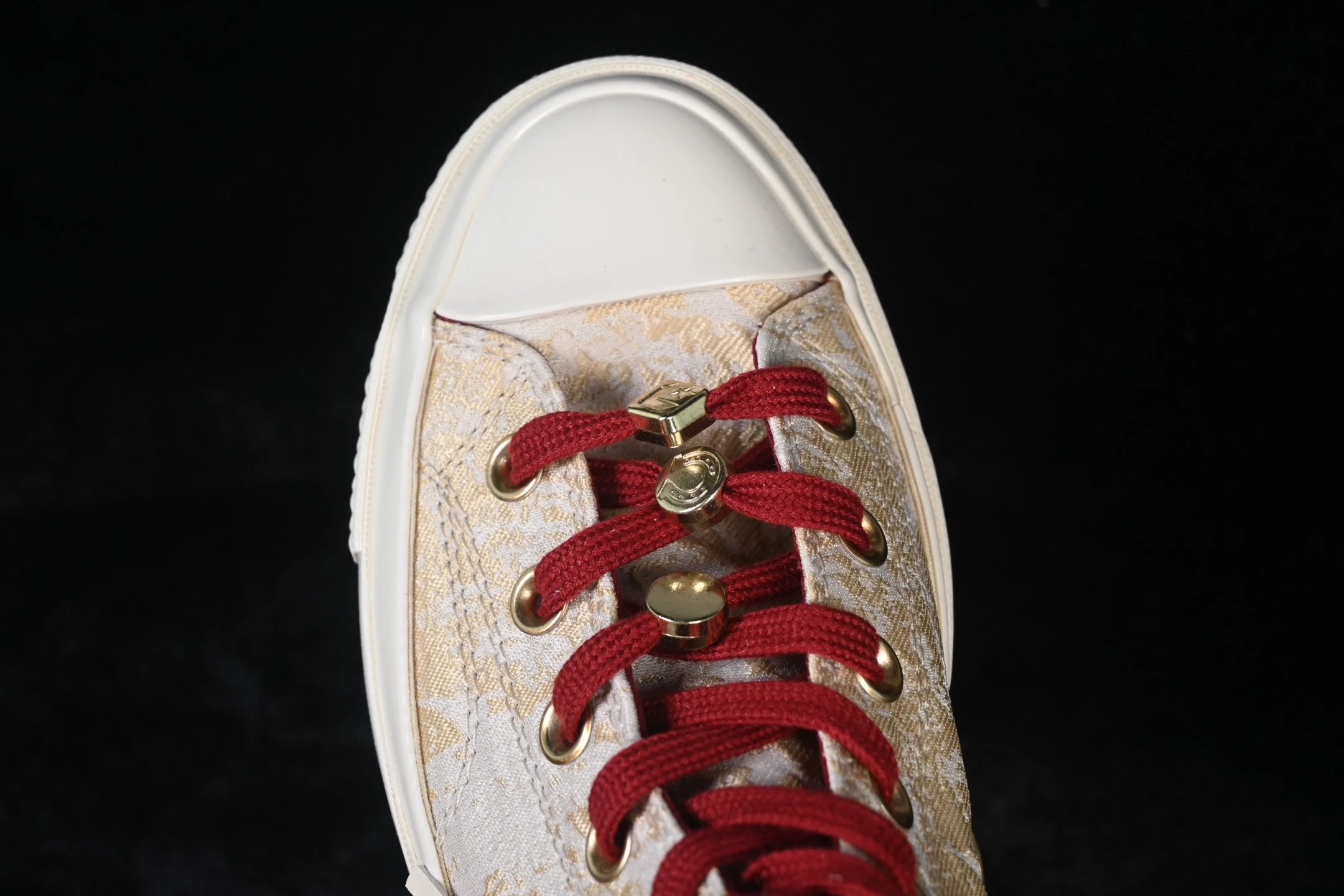 High Top Jacquard Sneakers Crimson Gold - Gallery Image 7 - Detailed View