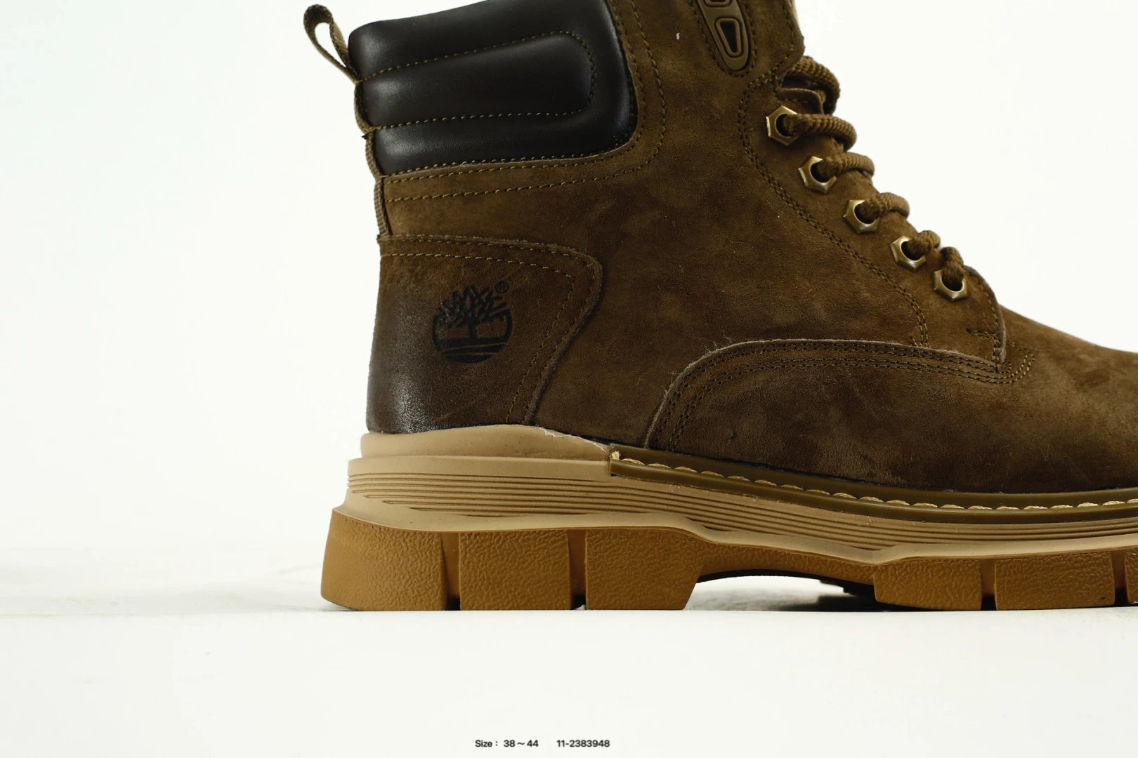 Premium Leather Outdoor Work Boots Walnut Brown - Gallery Image 2 - Detailed View