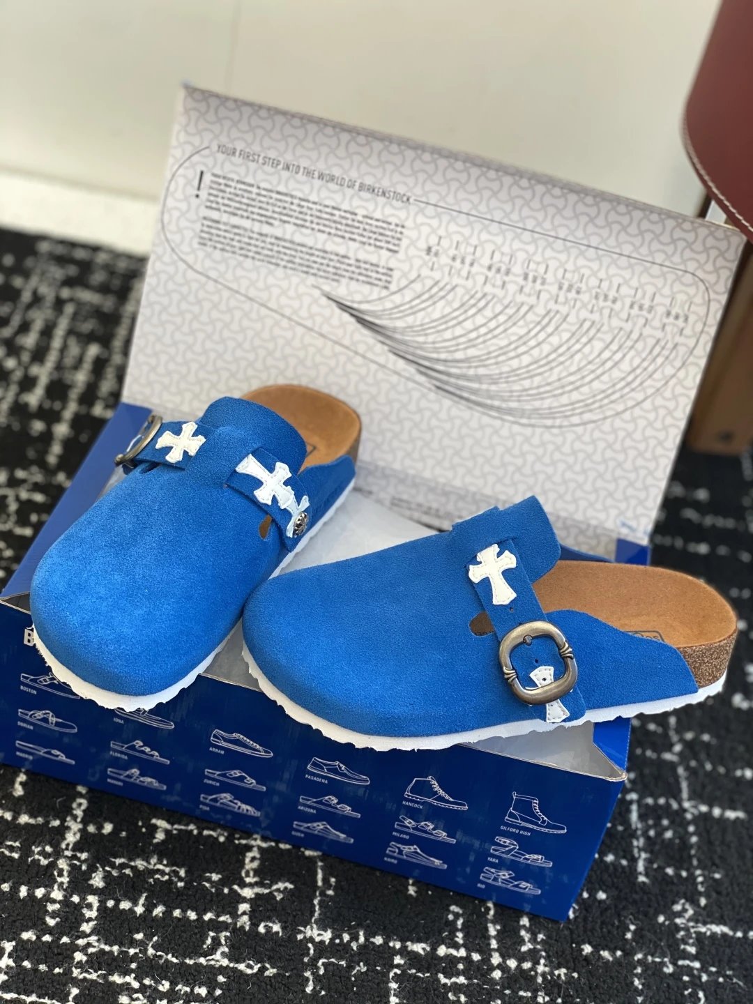 Birkenstock Chrome Heart Blue Clogs - Gallery Image 3 - Detailed View