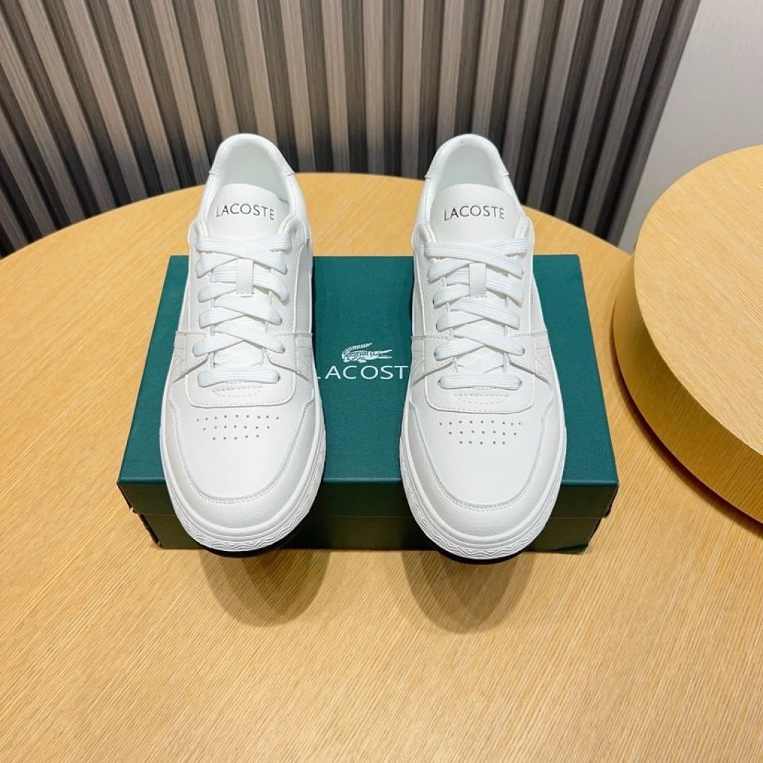 Lacoste White Leather Sneakers - Gallery Image 2 - Detailed View