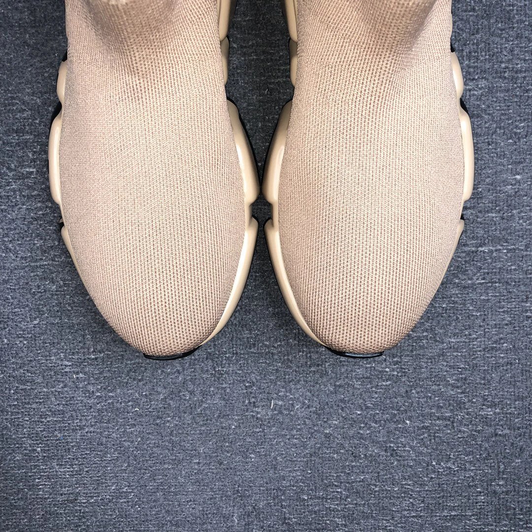 Unisex Sock Sneakers Knit TPU Sole Sand Beige - Gallery Image 7 - Detailed View