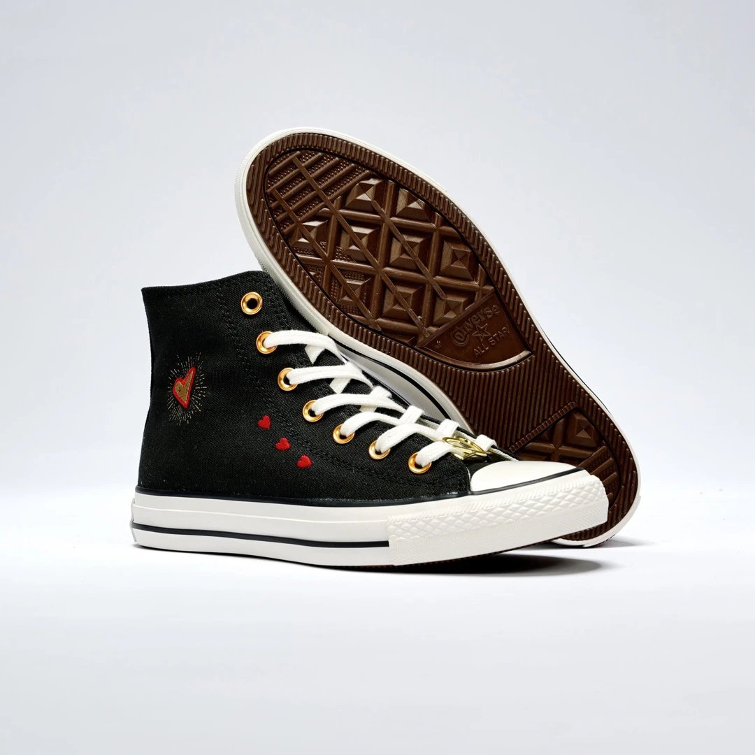 Valentine Canvas High Top Sneakers Ebony Black - Gallery Image 8 - Detailed View
