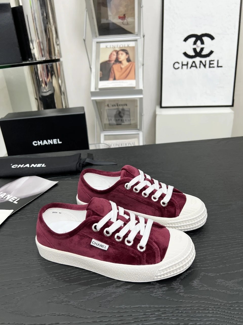 Chanel Vintage Burgundy Sneakers - High Quality Product Image - Cnfans