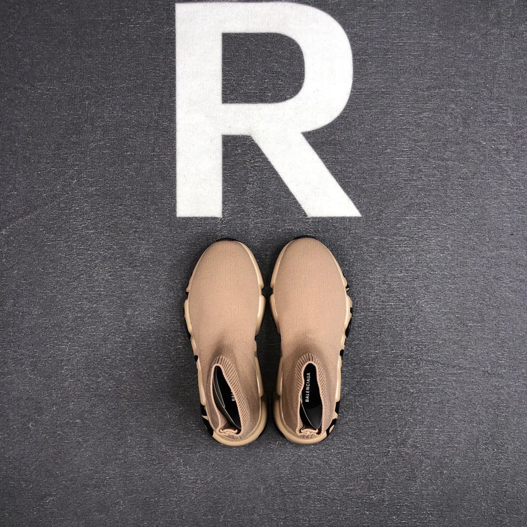 Unisex Sock Sneakers Knit TPU Sole Sand Beige - Gallery Image 6 - Detailed View