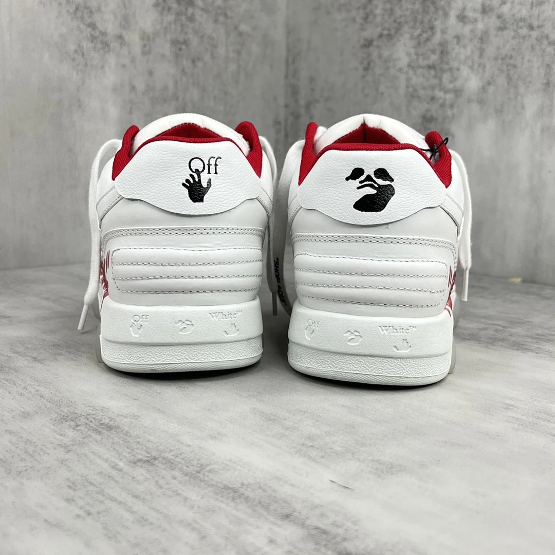 Off-White White Red Low Sneakers - Gallery Image 5 - Detailed View