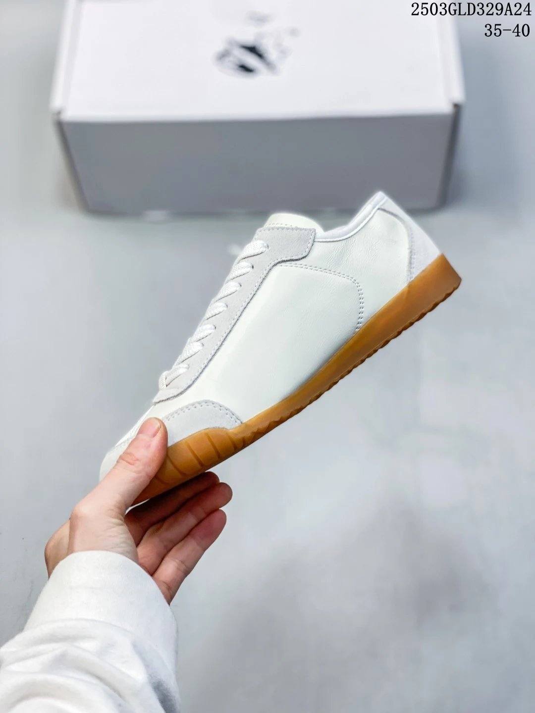 Classic Quilted Trainer Sneakers Space Leather Ivory - Gallery Image 3 - Detailed View