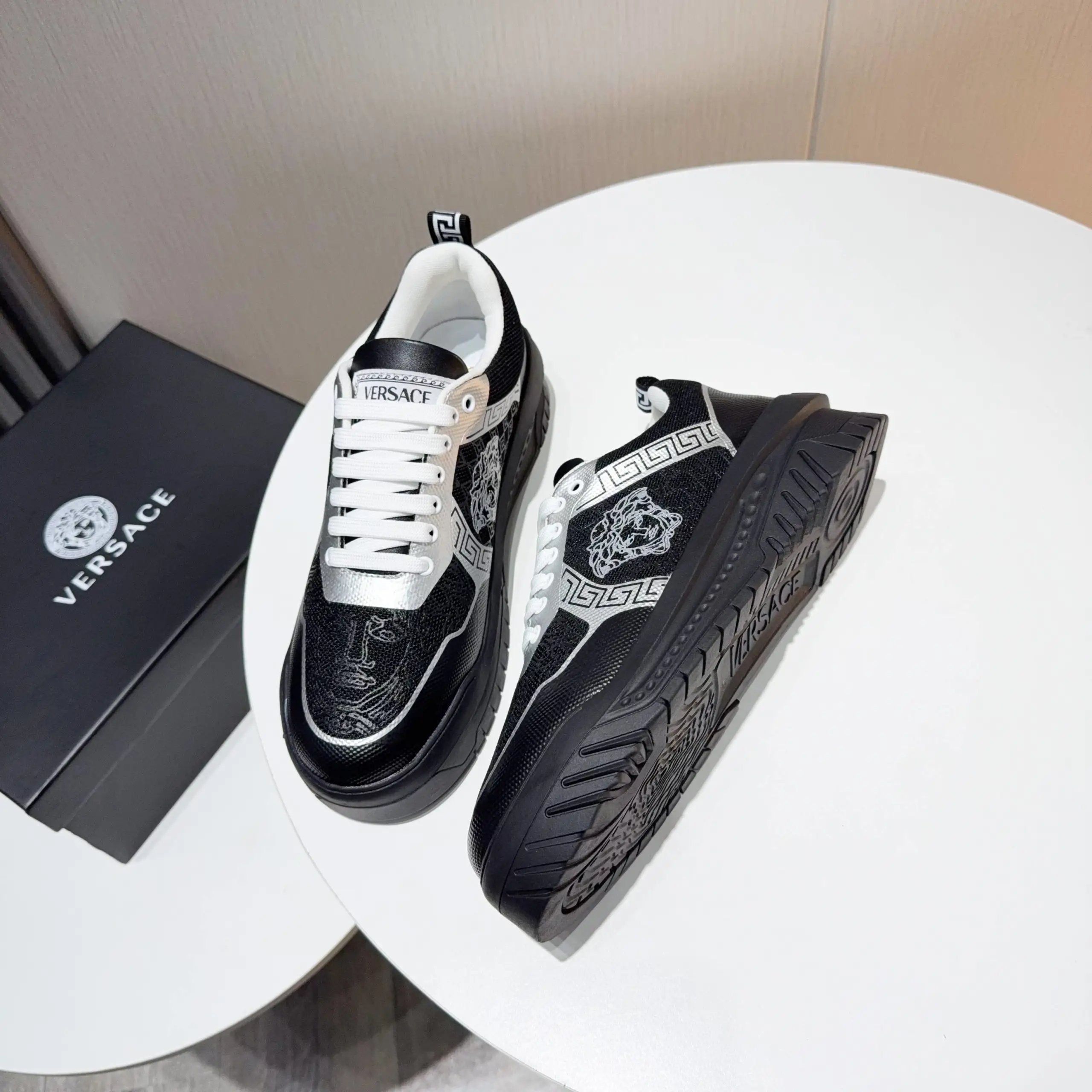 Chunky Knit Labyrinth Sneakers Ebony Black - Gallery Image 7 - Detailed View