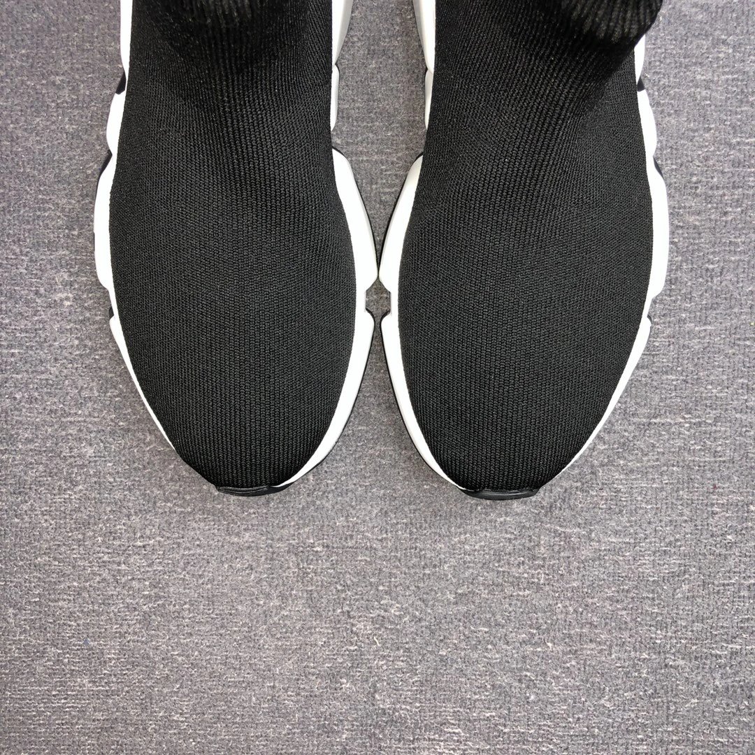 Unisex Sock Sneakers Knit Breathable Speed Sole Jet Black - Gallery Image 7 - Detailed View