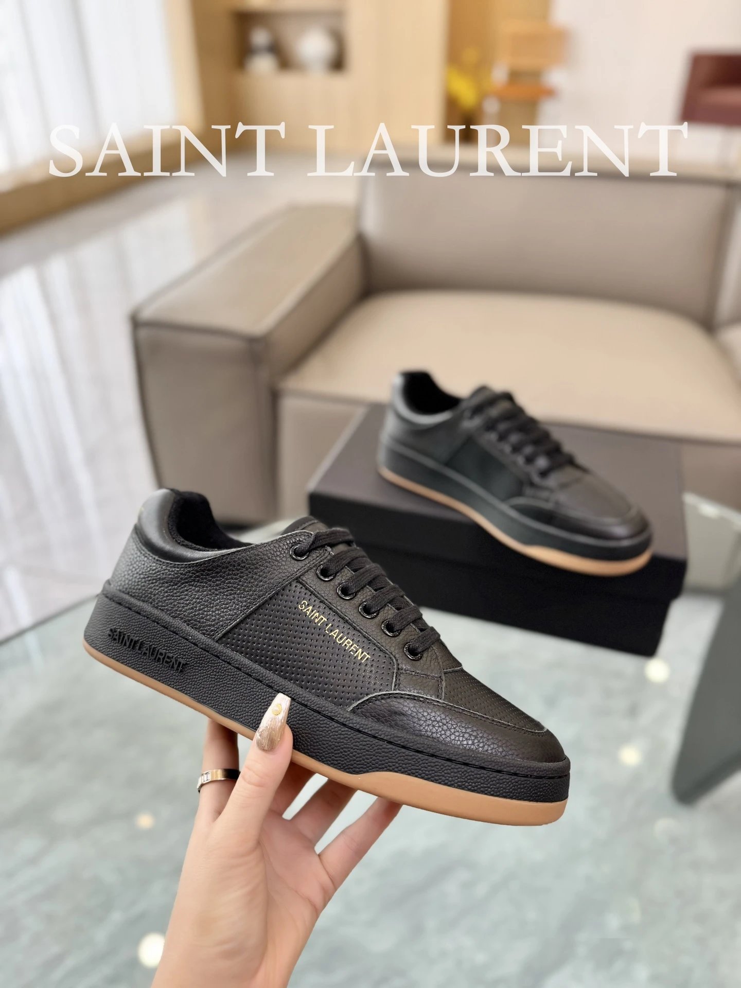Saint Laurent Black Sneakers - Gallery Image 2 - Detailed View