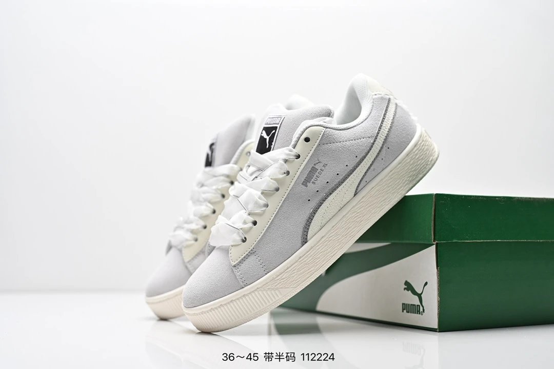 PUMA Suede Sneakers Grey White - Gallery Image 9 - Detailed View