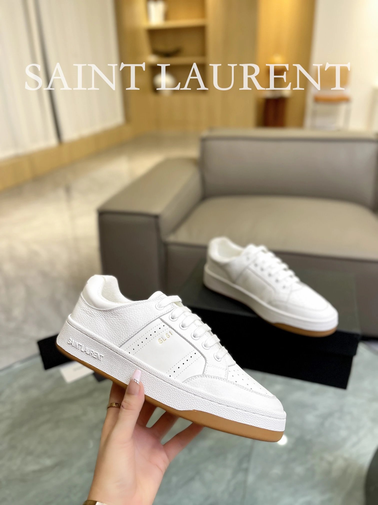 Saint Laurent SL61 Sneakers White - Gallery Image 5 - Detailed View