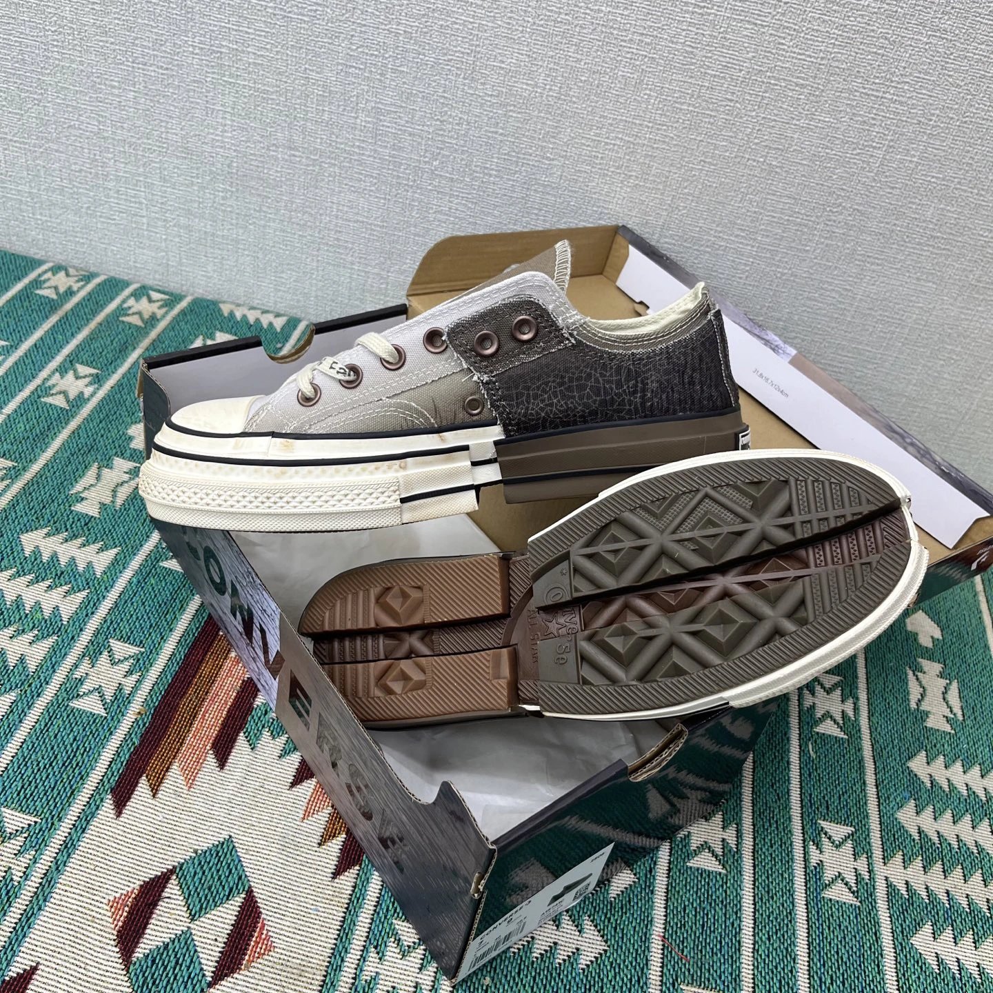 Deconstructed Canvas Low Top Sneakers Gradient Umber - Gallery Image 3 - Detailed View