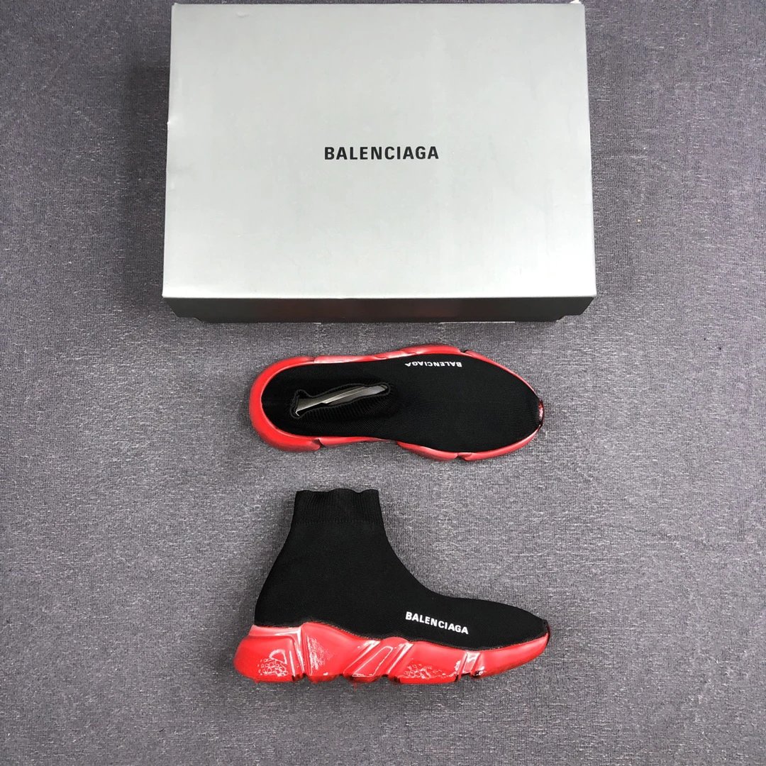 Sock Sneakers TPU Sole 3D Knit Breathable Unisex Scarlet - Gallery Image 3 - Detailed View