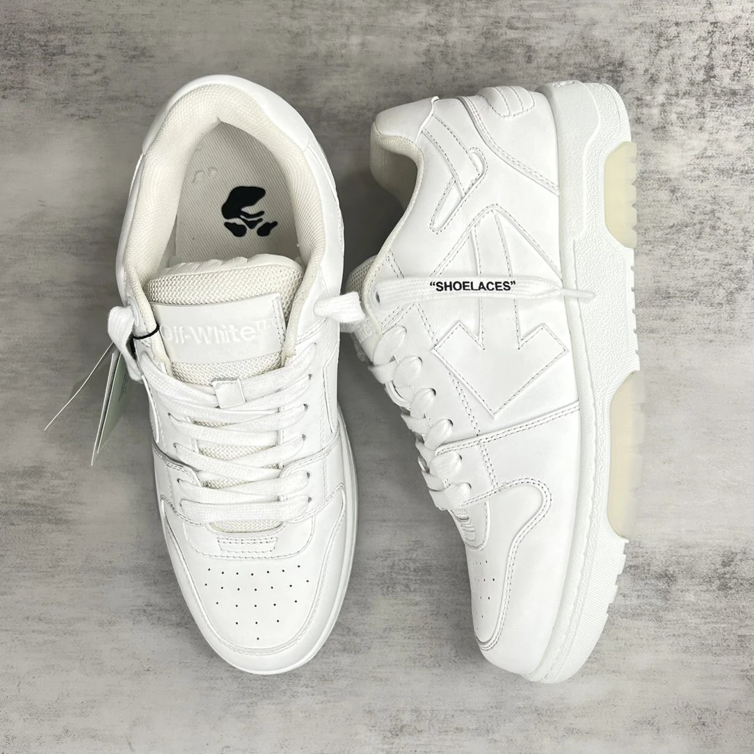 Off-White Low Leather Sneakers White - Gallery Image 3 - Detailed View