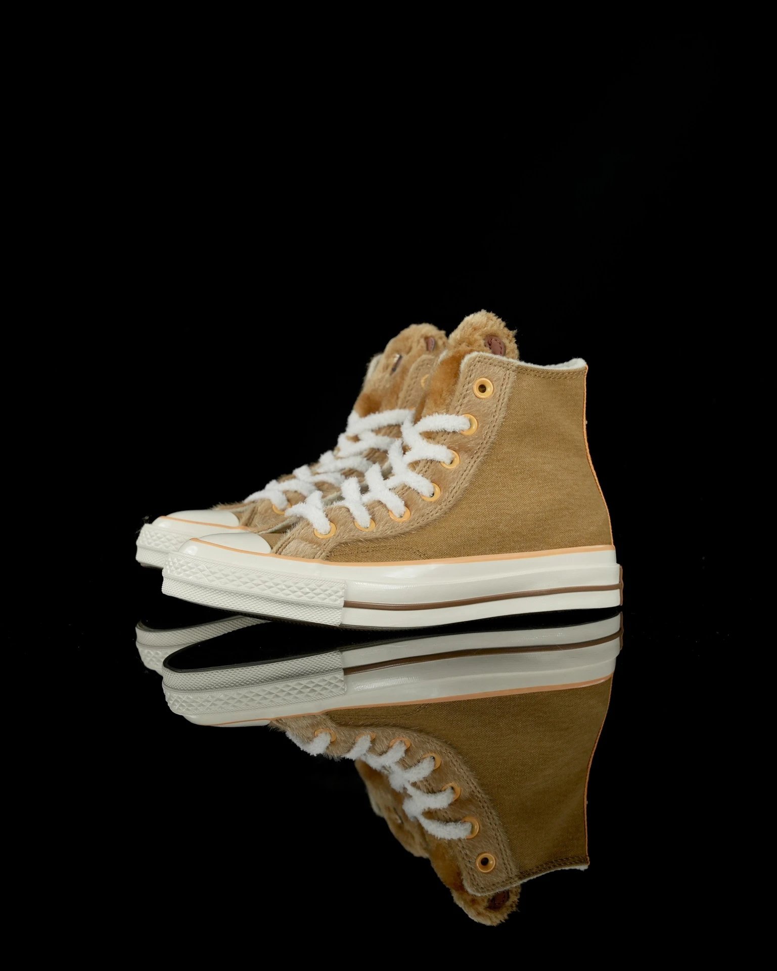 High Top Fleece Capybara Sneakers Camel Brown - Gallery Image 1 - Detailed View