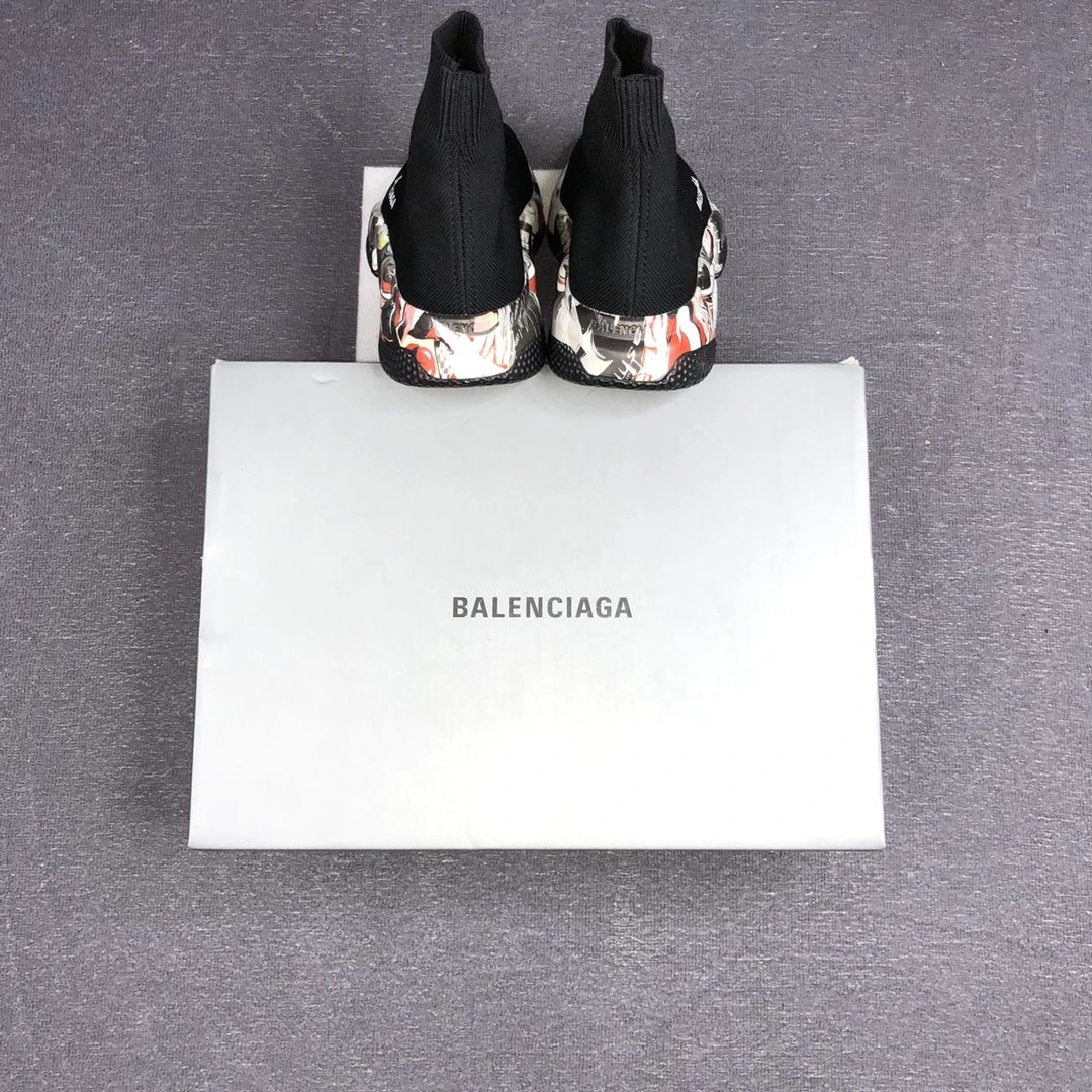 Speed Sock Sneakers Knit Breathable TPU Sole Black Multi - Gallery Image 9 - Detailed View