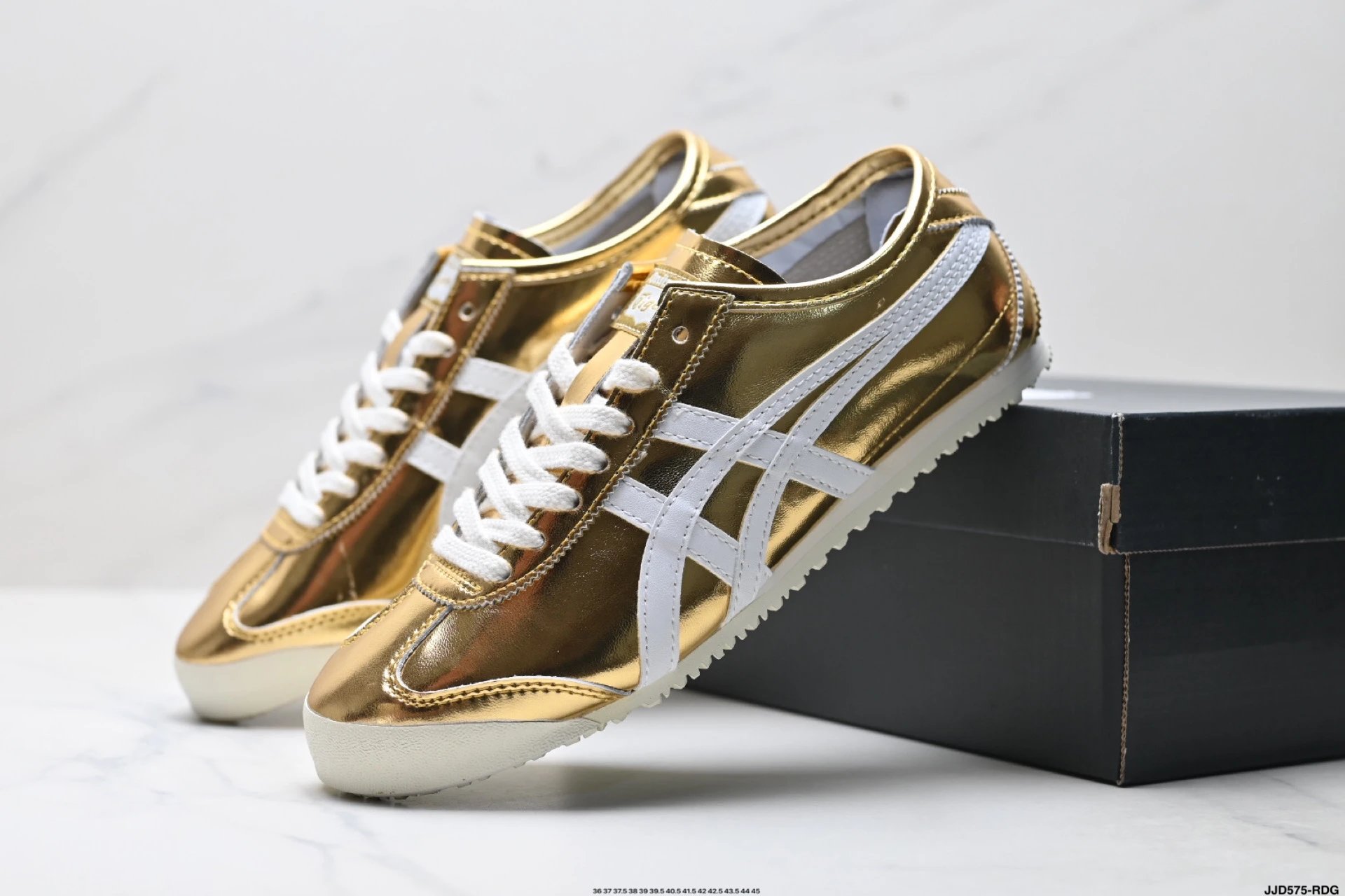 Onitsuka Tiger NIPPON MADE Mexico 66 Deluxe Sneakers Gold White - Gallery Image 8 - Detailed View