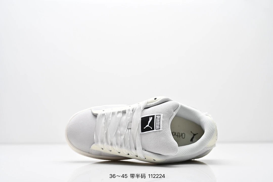 PUMA Suede Sneakers Grey White - Gallery Image 4 - Detailed View