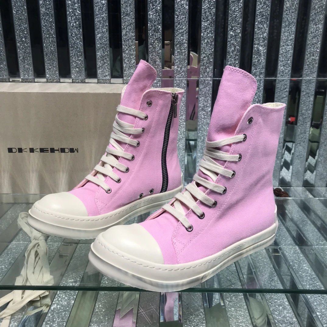 Rick Owens Casual High-top Sneakers Pink - Gallery Image 2 - Detailed View