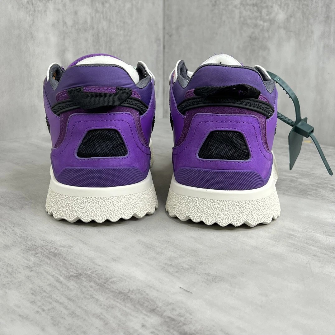 Retro Leather Low Top Sneakers Purple White - Gallery Image 5 - Detailed View