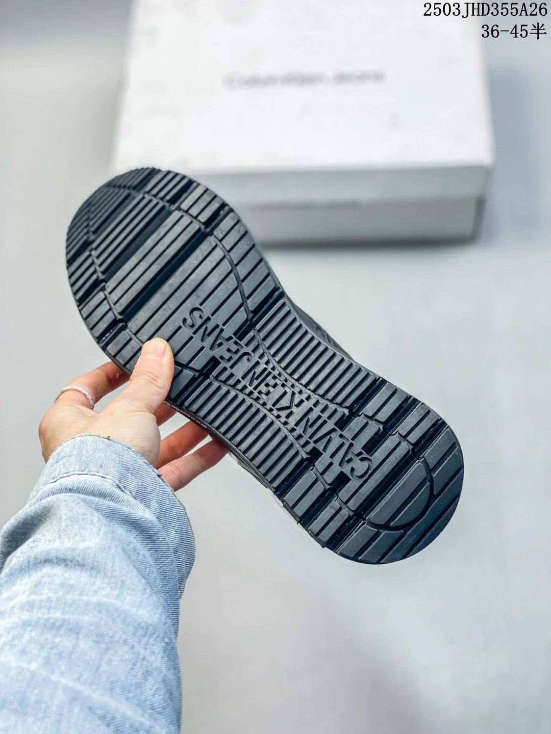 Luxury Leather Casual Running Shoes Black - Gallery Image 5 - Detailed View