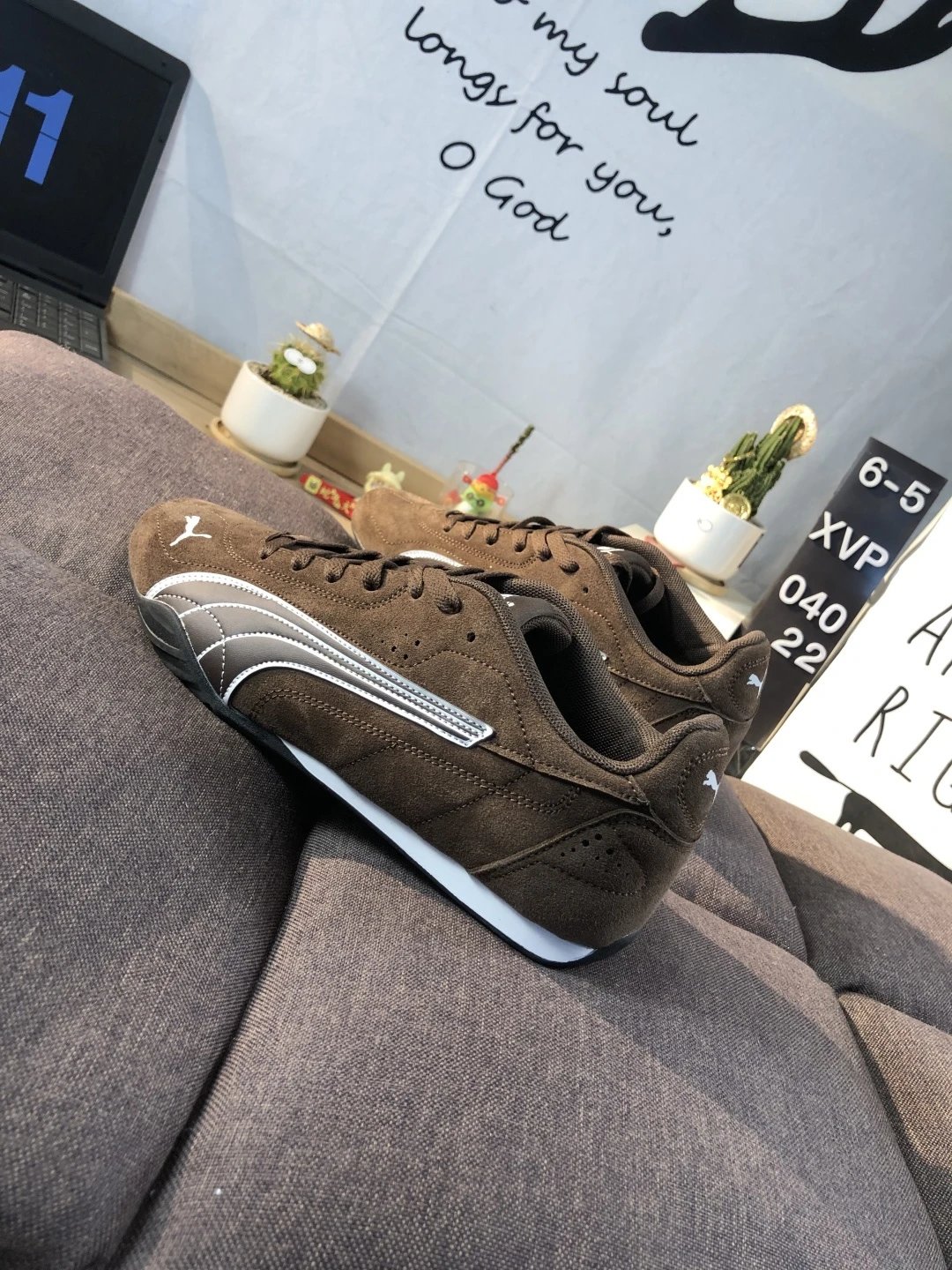 Puma Racing Sneakers Brown White - Gallery Image 5 - Detailed View