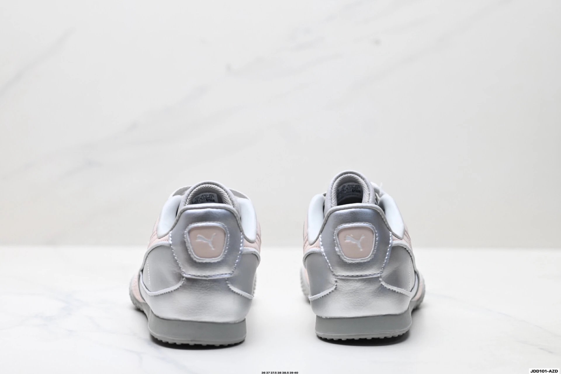 PUMA Bella V2 Leather Sneakers Pink Grey - Gallery Image 6 - Detailed View