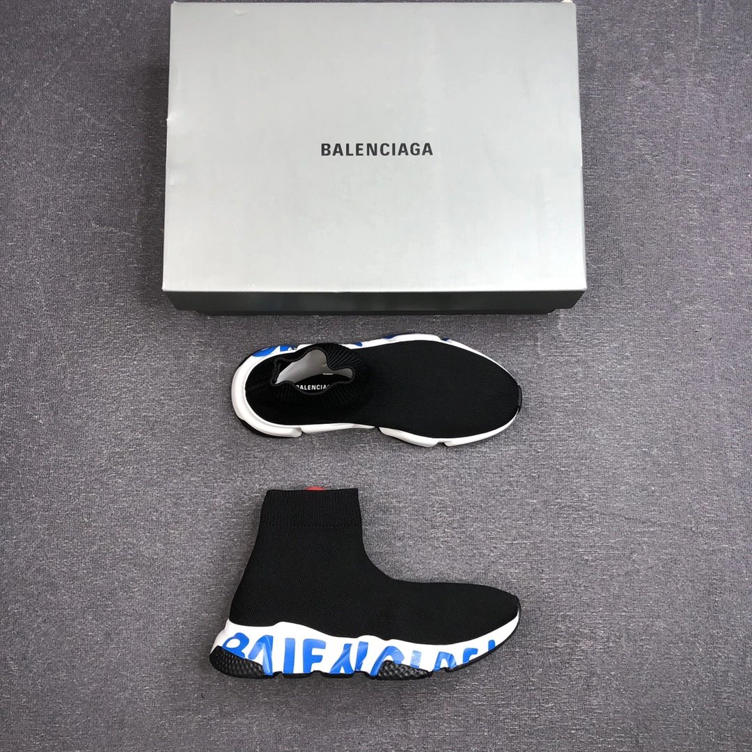 Unisex Sock Sneakers Knit Mesh Speed Runner Midnight Blue - Gallery Image 3 - Detailed View