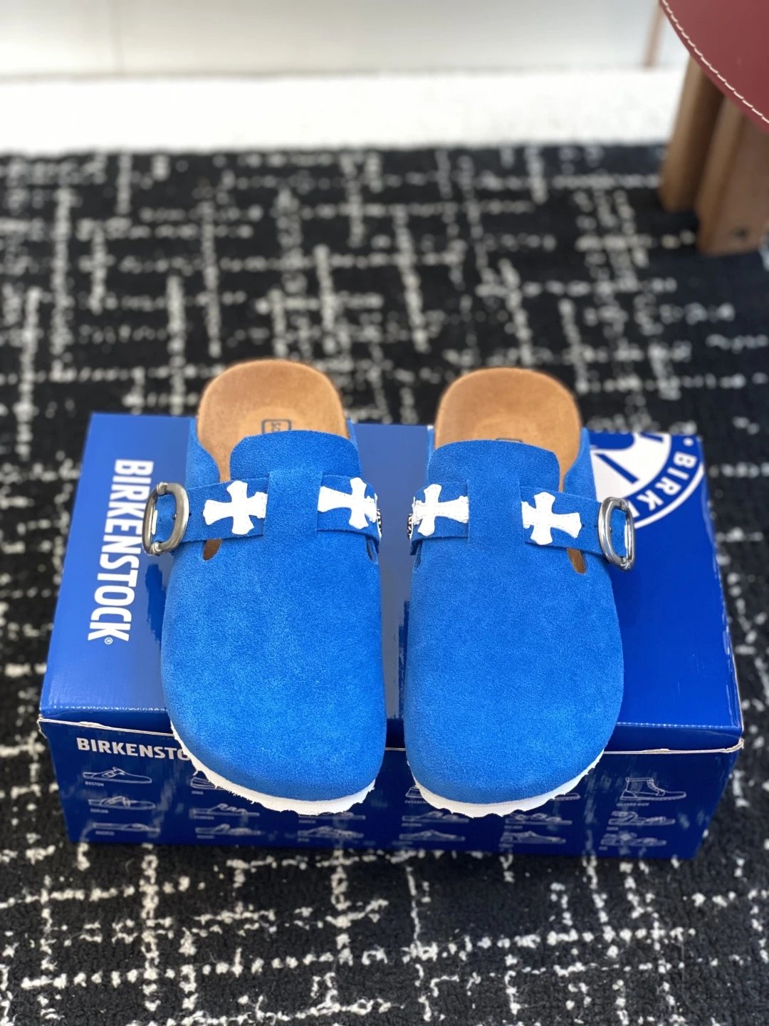 Birkenstock Chrome Heart Blue Clogs - Gallery Image 2 - Detailed View