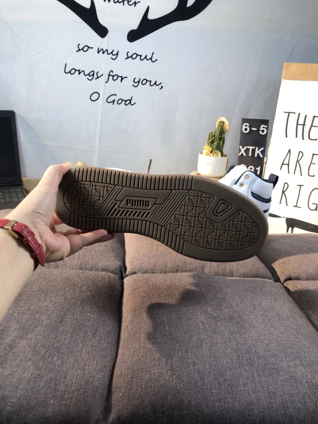 Puma Rah Sampson High-Top Sneakers White Black - Gallery Image 9 - Detailed View