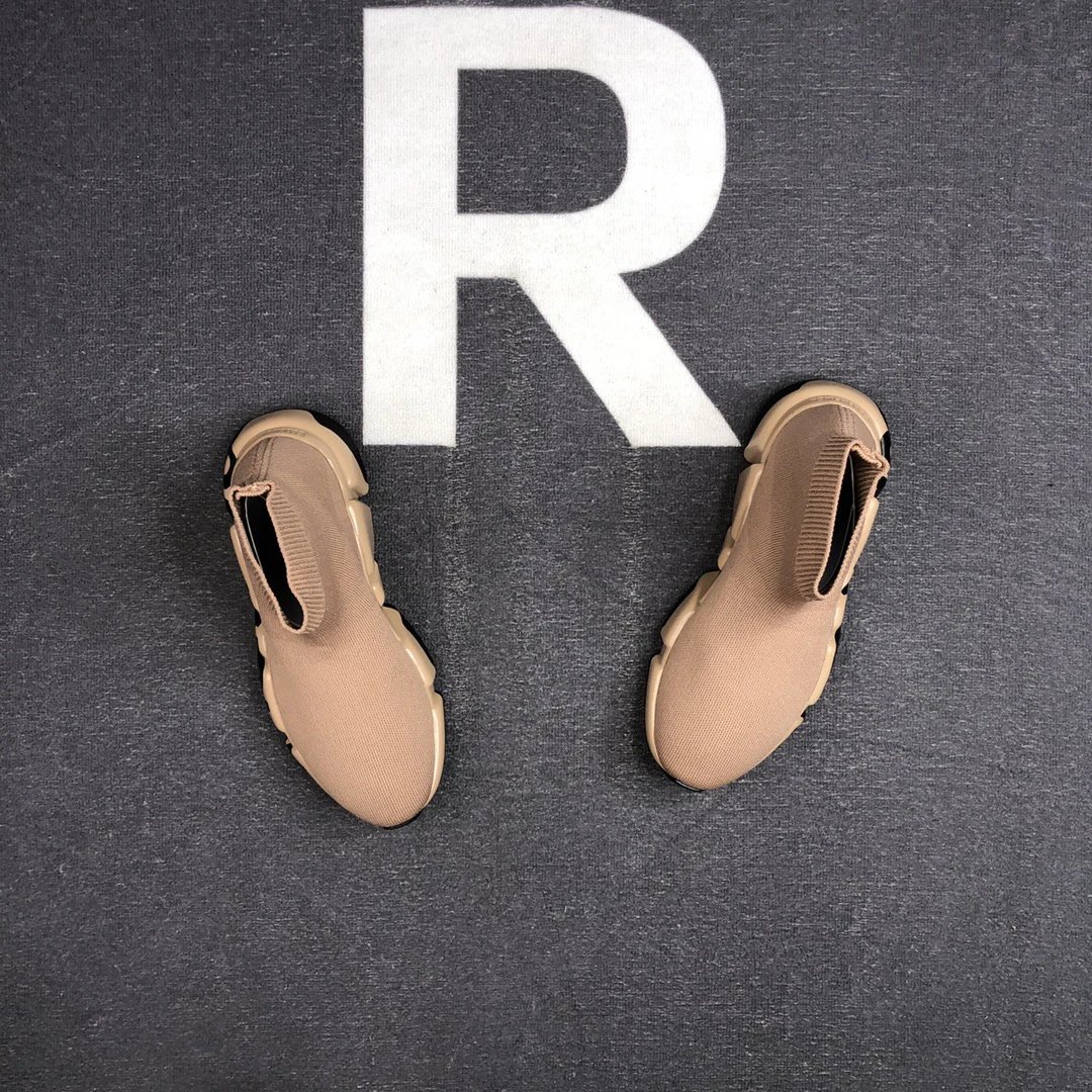 Unisex Sock Sneakers Knit TPU Sole Sand Beige - Gallery Image 4 - Detailed View