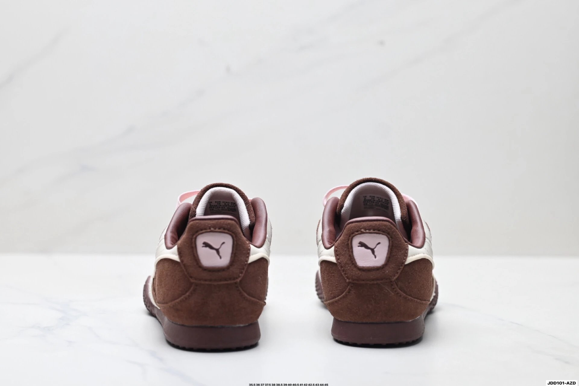 PUMA Bella V2 Leather Sneakers Brown White - Gallery Image 6 - Detailed View