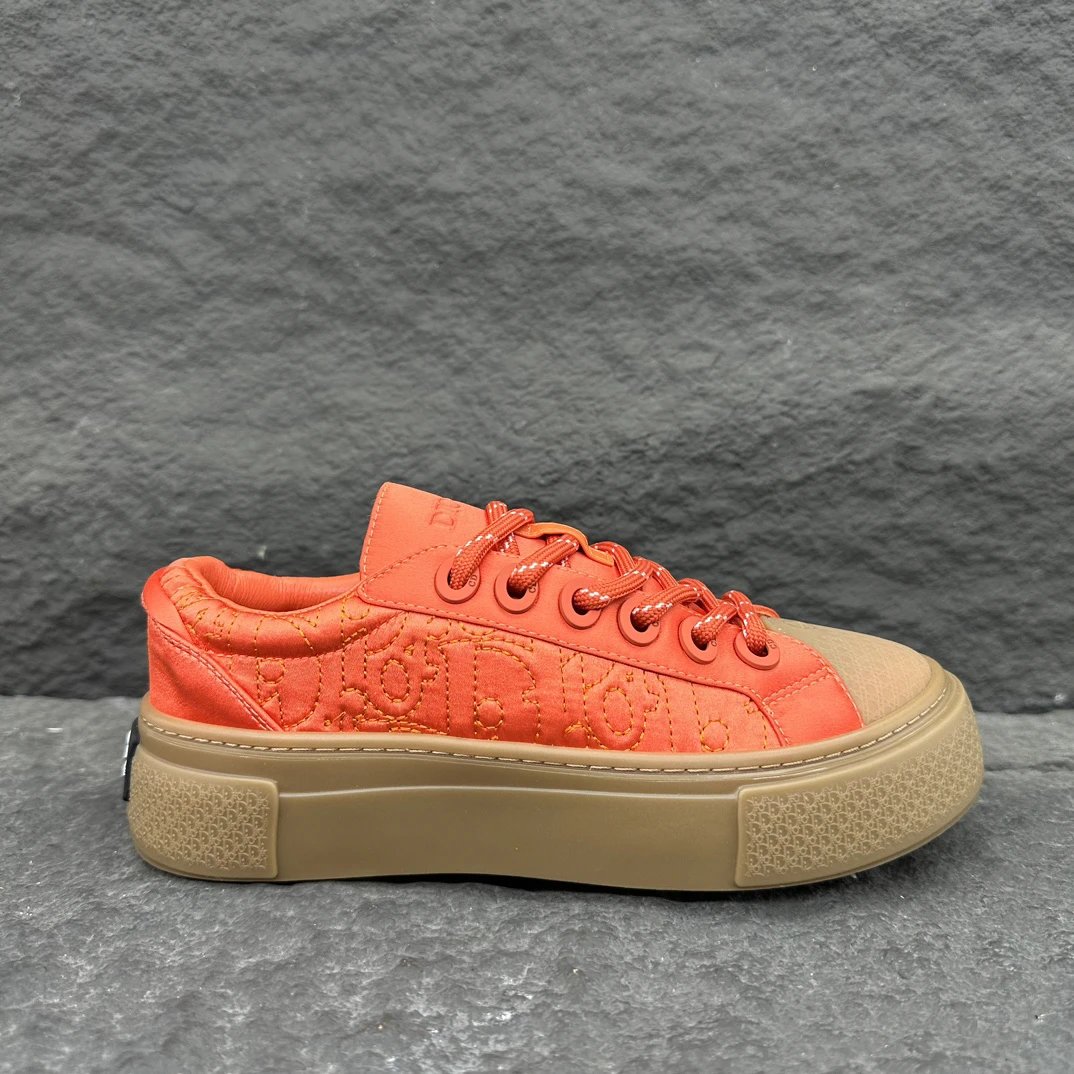 Sneakers with Oblique Print in Sunset Red - Gallery Image 7 - Detailed View