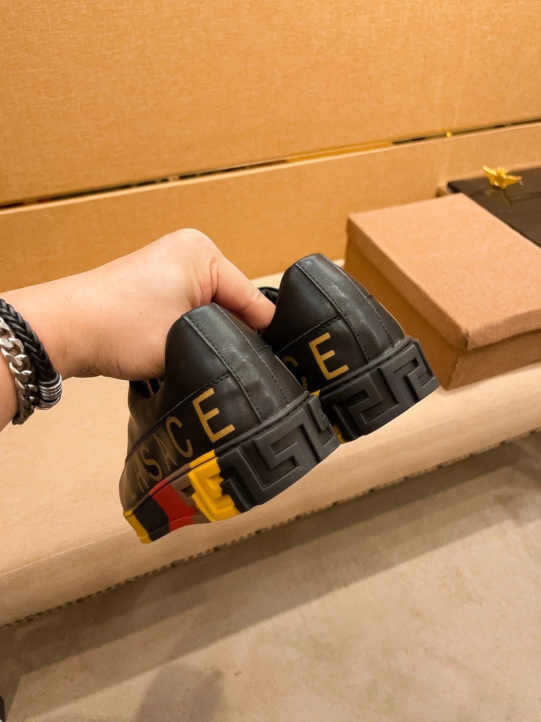 Luxury Leather Sneakers Multi-Color Trim - Gallery Image 9 - Detailed View