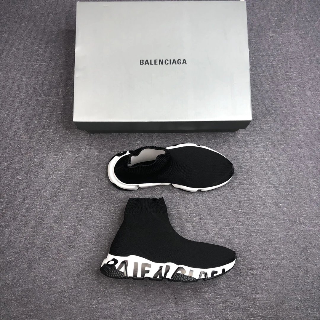 Unisex Sock Sneakers Knit Breathable Speed Sole Jet Black - Gallery Image 3 - Detailed View