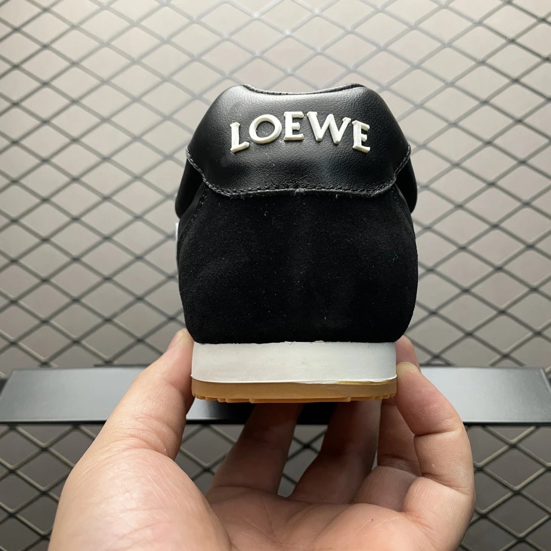 Loewe Ballet Runner Sneakers Black White - Gallery Image 2 - Detailed View