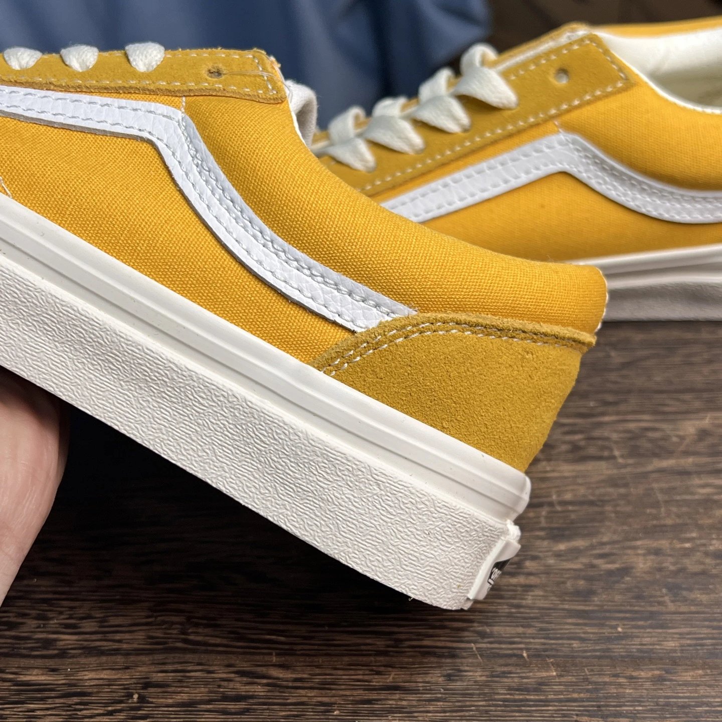 Old Skool Canvas Sneakers Vintage Amber Yellow - Gallery Image 6 - Detailed View