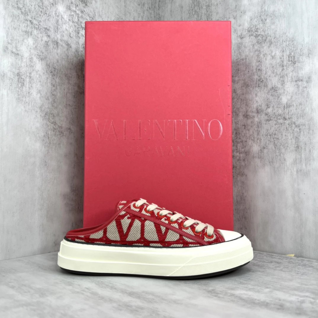 Canvas Mule Sneakers Retro Crimson - Gallery Image 1 - Detailed View