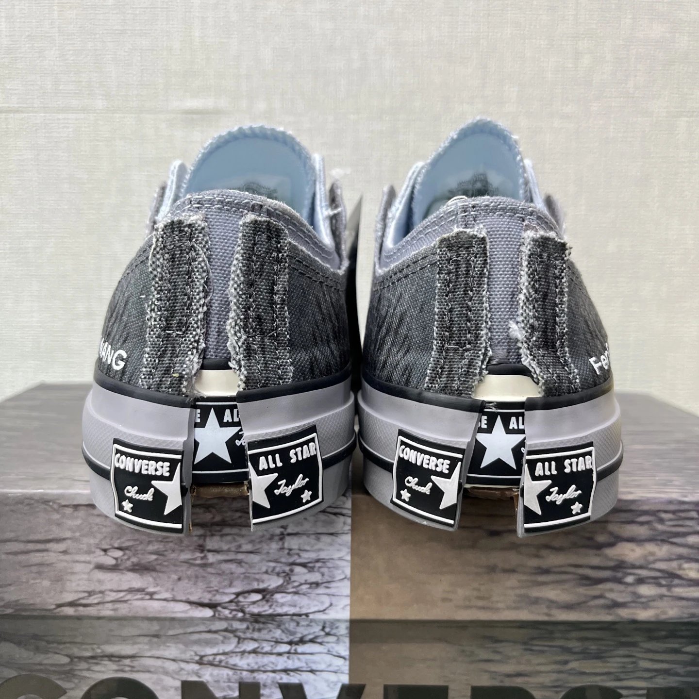 Deconstructed Canvas Low Top Sneakers Gradient Ash Blue - Gallery Image 5 - Detailed View