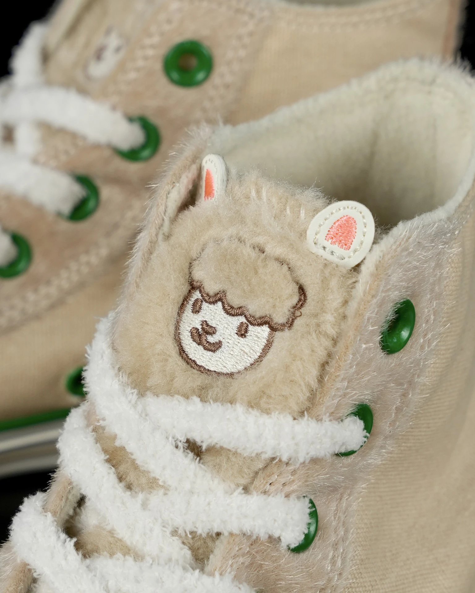 High Top Fleece Sneakers Camel Beige - Gallery Image 6 - Detailed View