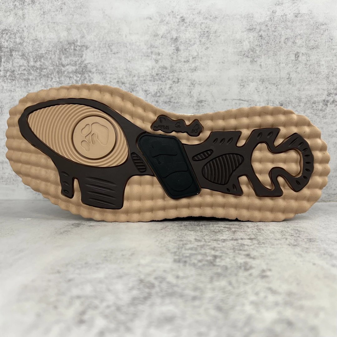 Retro Arrow Leather Mesh Sneakers Coffee Brown - Gallery Image 8 - Detailed View