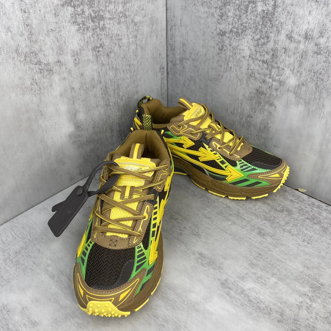 Retro Mesh EVA Trail Running Sneakers in Amber Yellow - Gallery Image 2 - Detailed View
