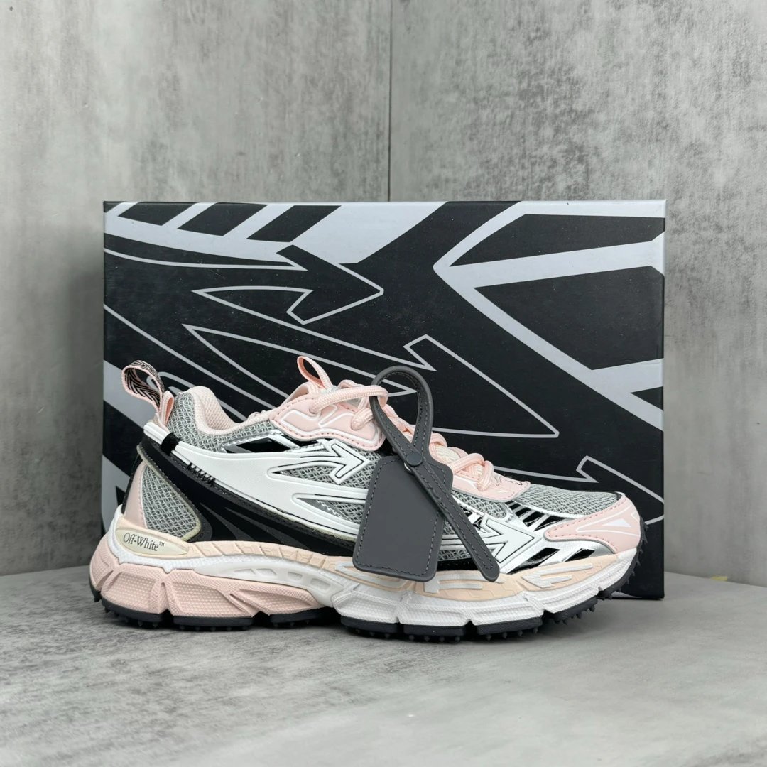 Retro Mesh Leather Running Sneakers Blush Pink - Gallery Image 1 - Detailed View