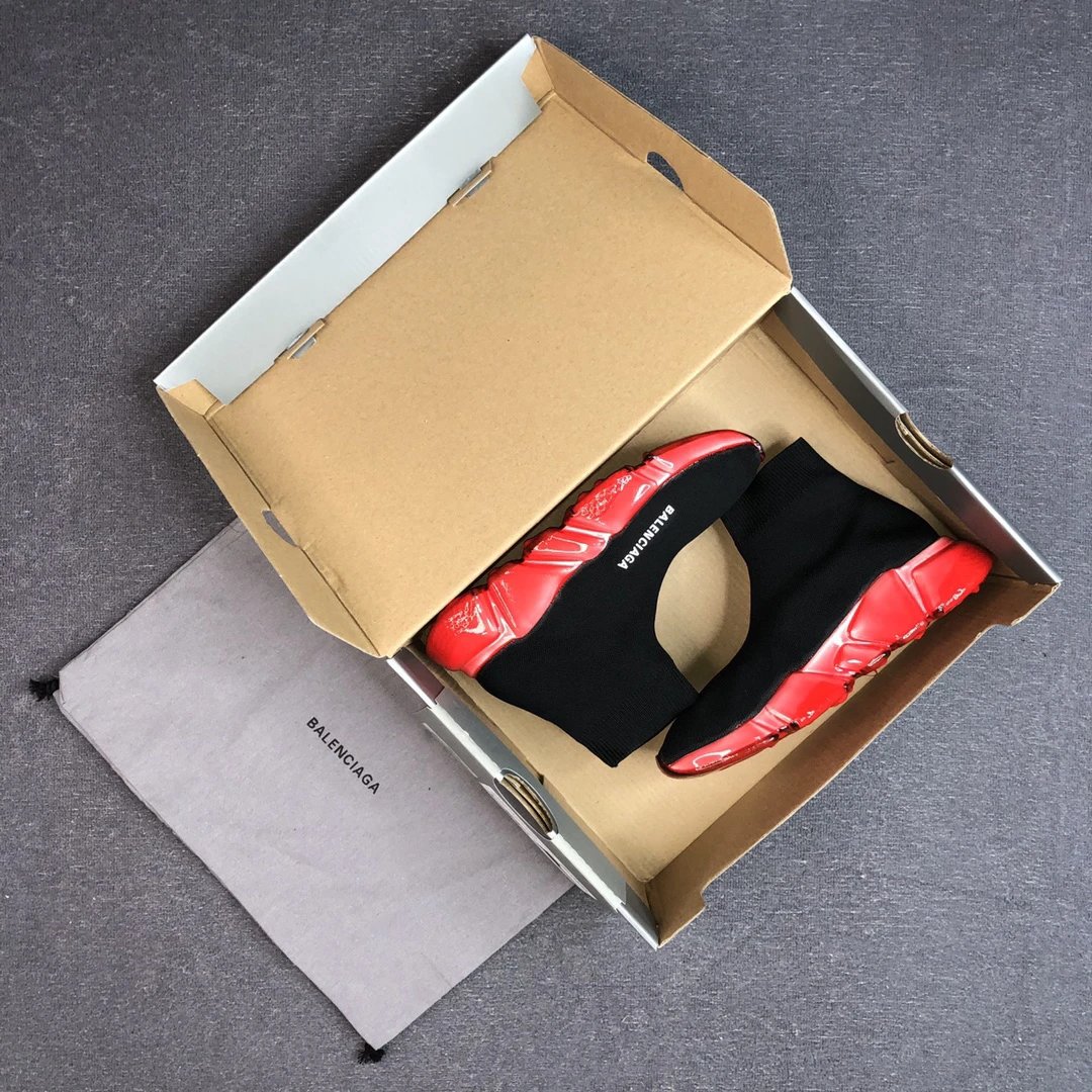 Sock Sneakers TPU Sole 3D Knit Breathable Unisex Scarlet - Gallery Image 2 - Detailed View