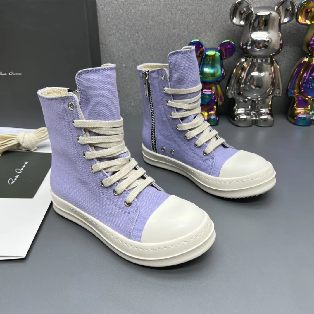 Rick Owens High-top Casual Sneakers Purple - Gallery Image 3 - Detailed View