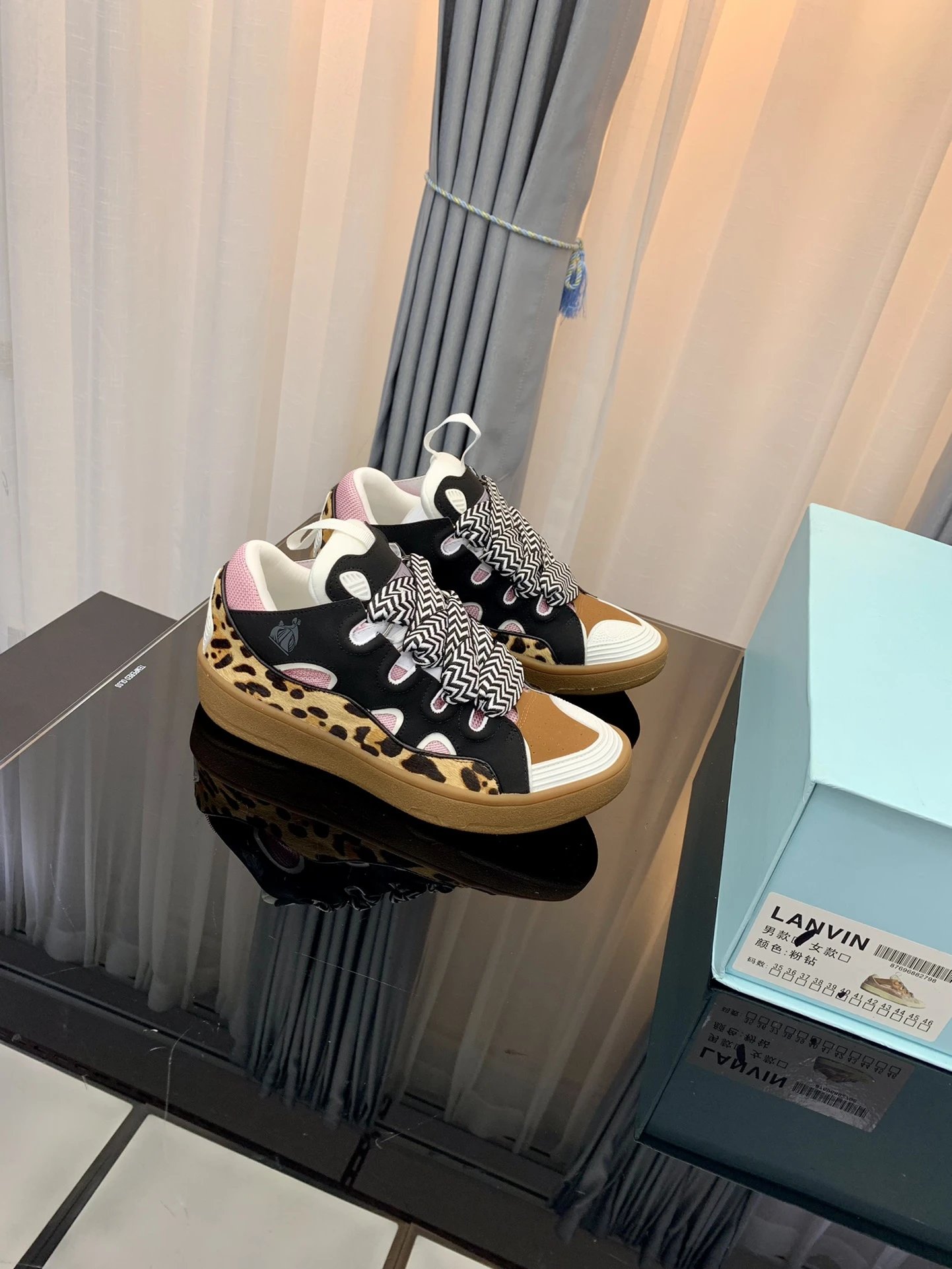 Lanvin Casual Sneakers Pink Black - Gallery Image 2 - Detailed View