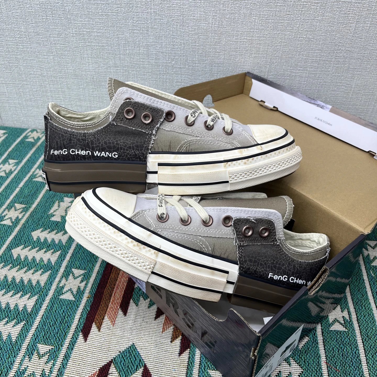 Deconstructed Canvas Low Top Sneakers Gradient Umber - Gallery Image 2 - Detailed View