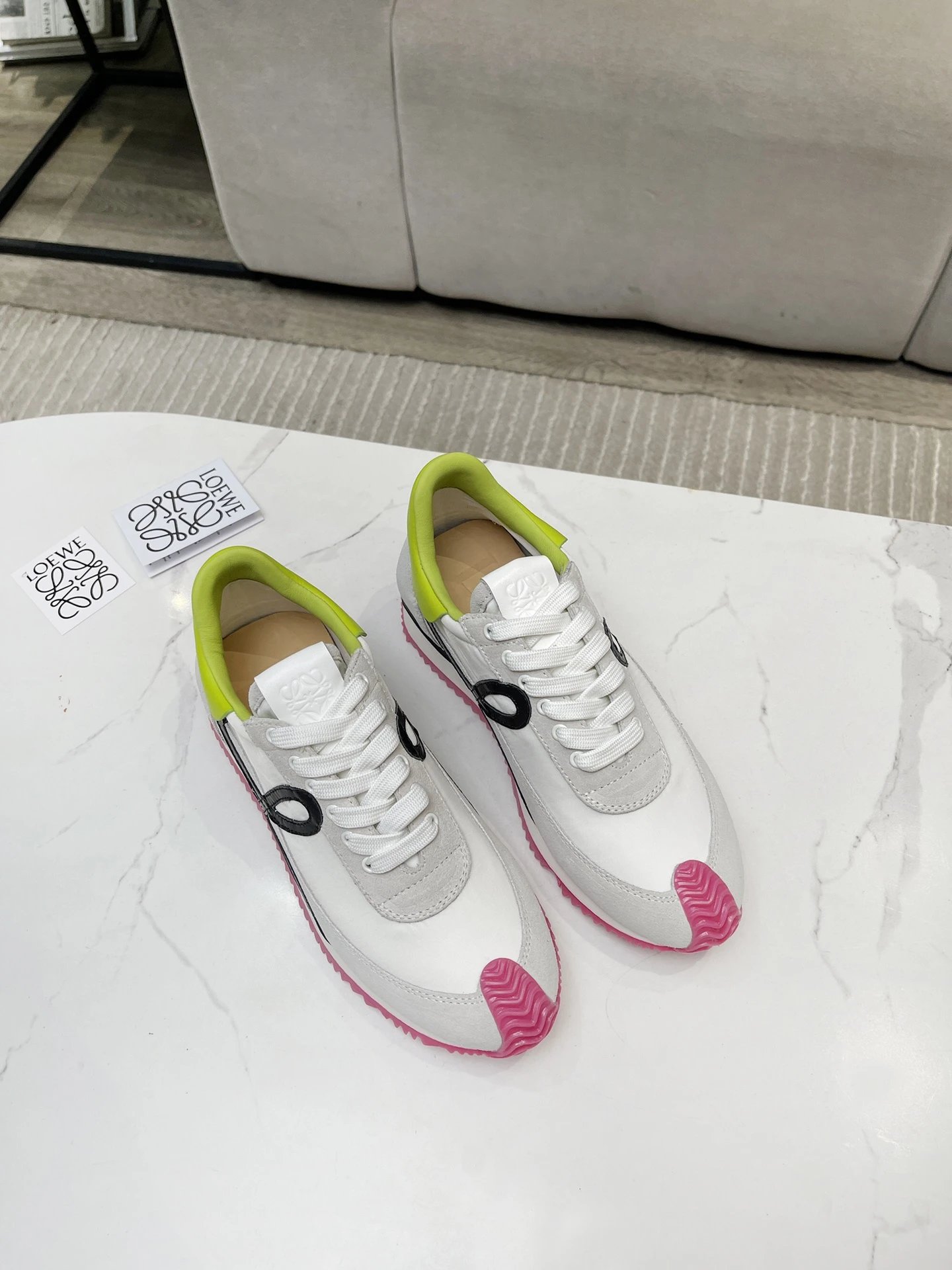 Loewe Hidden Heel Sneakers Grey Black - Gallery Image 3 - Detailed View